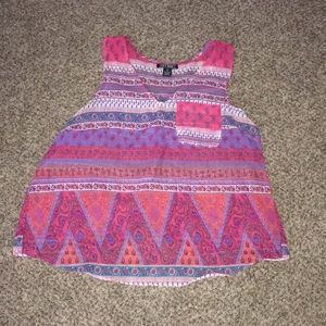 NWOT OPEN BACK COLORFUL BOHO TANK TOP